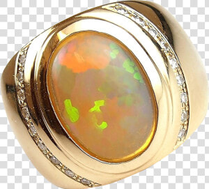 77 Ctw Gents Ethiopian Welo Opal And Diamond Ring   Opal  HD Png Download