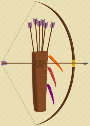 Ranged Weapon larp Arrows quiver   Clipart Bow And Quiver Of Arrows  HD Png Download