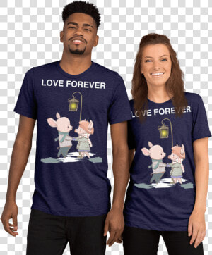 Love Forever Soft Triblend Crew Neck T Shirt With Piggy   Story Teller Camera Shirt  HD Png Download