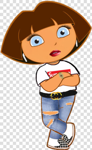 Dora Doratheexplorer Gucci Mlg Swag Freetoedit   Dora As A Vsco Girl  HD Png Download