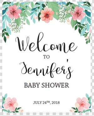 013 Template Ideas Floral Invitation Free Printable   Welcome To Baby Shower Sign Free Printable  HD Png Download