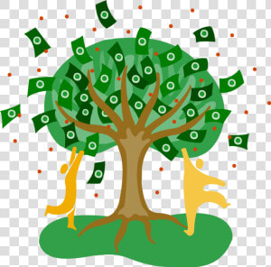 Vector Illustration Of People Grabbing Cash From Money   Money Tree Clipart Transparent  HD Png Download