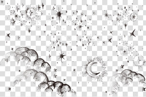 Transparent Moon And Stars Png   Moon And Stars Drawing  Png Download