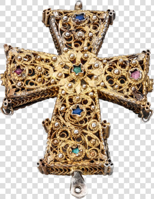 Reliquary Cross Pendant   Cross From 19th Century  HD Png Download