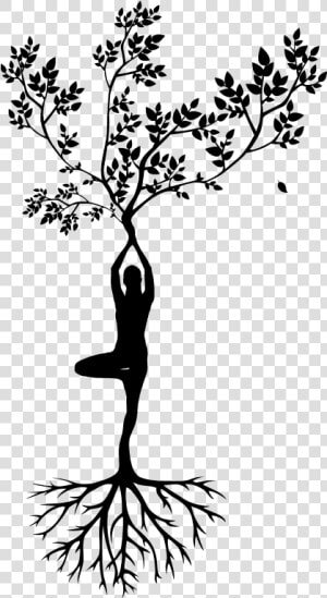 Reconnect With Yourself At Red Earth Retreat   Silhouette Woman Tree  HD Png Download