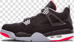 Air Jordan 4 Retro Bred   Air Jordan 4  HD Png Download