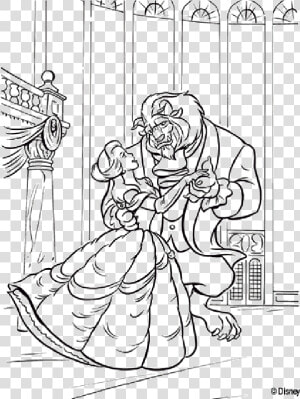 Beauty And The Beast Coloring Page   Free Printable Beauty And The Beast Coloring Pages  HD Png Download