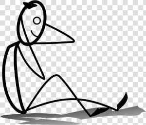 Stickman  Sit up  Sport  Fitness   Sitting Down Sitting Stick Figure  HD Png Download