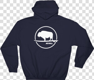 Circled Bison White W Larger Logo Mockup Back Flat   Hoodie Black Hd Front  HD Png Download