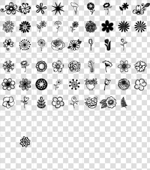 Font Characters Characters Janda Flower Doodles Font   Bullet Journal Flowers Doodle  HD Png Download