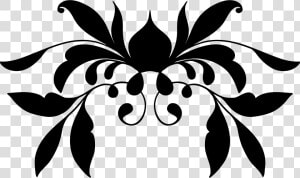 Floral Flourish Ornament   Black Floral Ornaments Png  Transparent Png