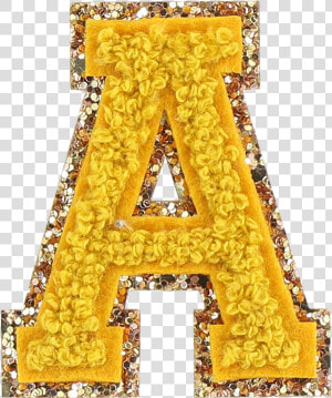 Citrine Glitter Varsity Letter Patches   Embroidery  HD Png Download