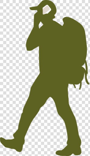 Backpacker On A Phone   Backpacker Silhouette  HD Png Download