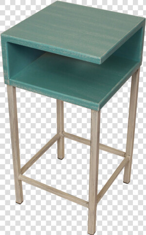 Cottage turquoise Sea Iron Drink Table With Wooden   Tacho Esmaltado Para Frituras  HD Png Download