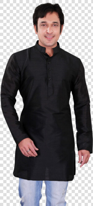 Black Short Kurta  HD Png Download