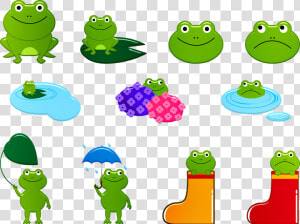 Frog Kawaii Rainy Season Fantasy Nice Animals   Frog Rainy Season Clipart  HD Png Download