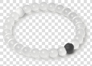 Side Angle Of Clear Silicone Beaded Bracelet   Bracelet White Black Beads  HD Png Download