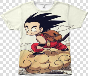 Kid Goku Fly   Kid Goku Flying Nimbus Shirt  HD Png Download