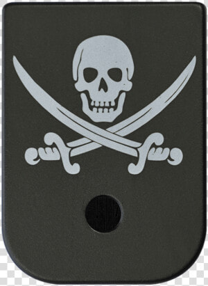 Calico Jack Titanium Black Traditional Finish Mag Plate   Logo Goonies Never Say Die  HD Png Download