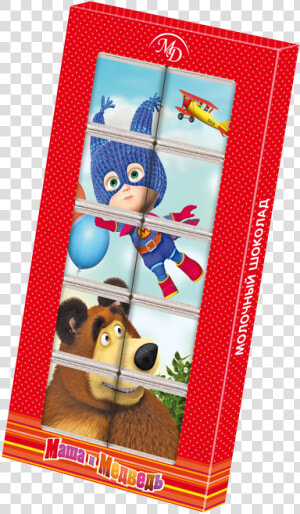 Chocolate Puzzle «masha And The Bear» 50gr 12 Pcs Milk   Masha And The Bear Chocolate  HD Png Download