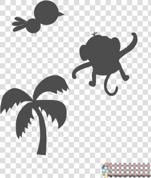 Baby Monkey Silhouette   Png Download   Stencil Safari Baby  Transparent Png