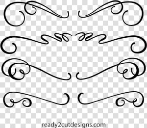 Clip Art Scrolls Calligraphic Ready Cut   Calligraphy  HD Png Download