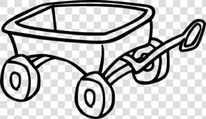 Wagon  Toy  Cart  Trolley   Black And White Wagon Clipart  HD Png Download