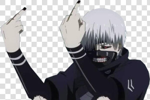 Sticker Kikoojap Kaneki Ken Tokyo Ghoul   Middle Finger In Anime  HD Png Download