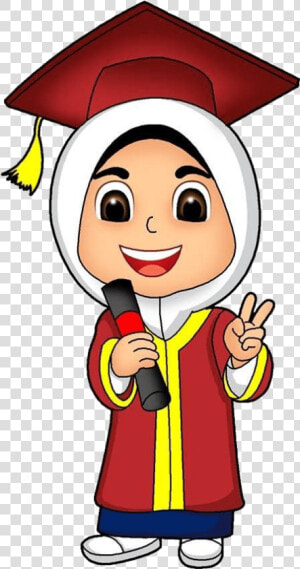 Gambar Toga Wisuda Kartun Anak Muslim Png Download   Muslim Graduation Cartoon  Transparent Png