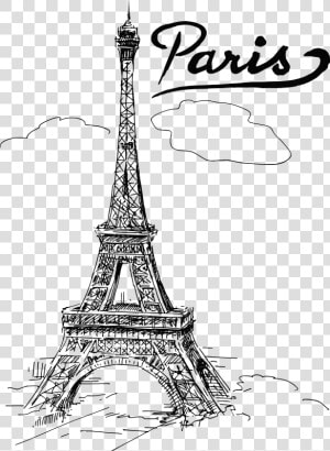 Eiffel Clipart Menara   Paris Eiffel Tower Drawing  HD Png Download