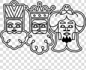 Three Wise Men Coloring Page   Cartoon  HD Png Download