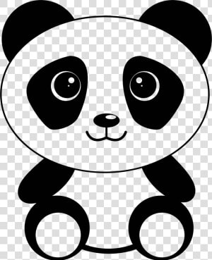 Cute Panda Png Pic   Panda Clipart Black And White  Transparent Png