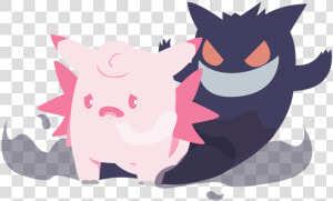 Gengar And Clefable  HD Png Download