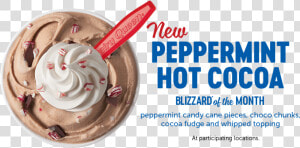 New Peppermint Hot Cocoa Blizzard® Of The Month   Dairy Queen Peppermint Hot Cocoa Blizzard  HD Png Download