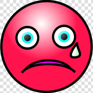 Emoticons Crying Face   Red Sad Face Crying  HD Png Download