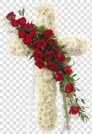 Cut Design artificial Flower christmas Family interior   Cross Floral Arrangements  HD Png Download