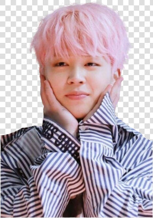 Little Boy With Blonde Hair Png   Cute Jimin Pink Hair  Transparent Png