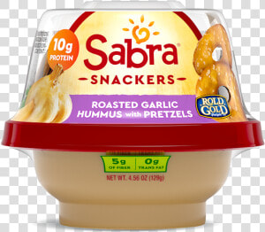 Sabra Story   Sabra Garlic Hummus And Pretzels  HD Png Download