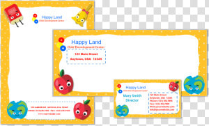 Child Care Business Cards  Child Care Folders  Child   Hojas Membretadas De Guarderias  HD Png Download