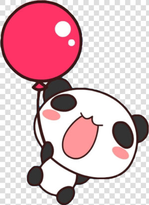  panda  black  white  kawaii  cute  red  balloon  bear   Kawaii Panda Clipart Black And White  HD Png Download