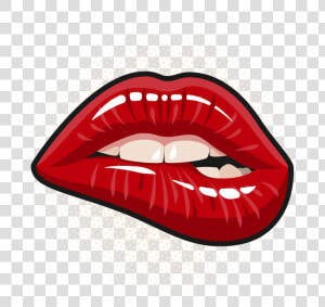 Clip Art Morder Os Labios   Pop Art Biting Lip  HD Png Download