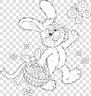 Clipart Osterhase Schwarz Weiß  HD Png Download