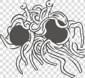 Spaghetti Drawing Easy   Flying Spaghetti Monster Vector  HD Png Download