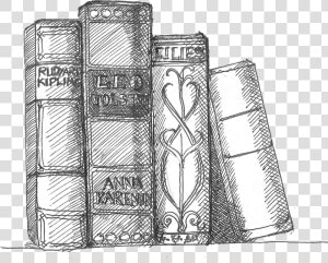 Drawing Of Books On A Shelf  HD Png Download