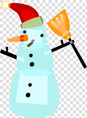 Vector Illustration Of Snowman Anthropomorphic Snow  HD Png Download