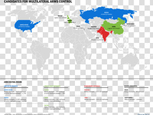 Candidates For Multilateral Arms Control   World Map  HD Png Download