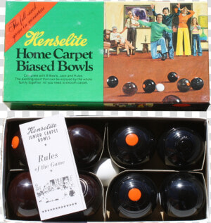 Henselite Junior Biased Carpet Bowls Game Vintage Boxed   Henselite Home Biased Carpet Bowls  HD Png Download