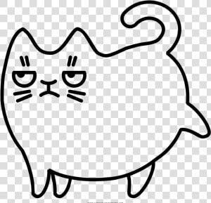 Grumpy Cat Coloring Page   Grumpy Cat Black And White Drawing  HD Png Download