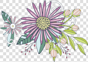 Hand Painted Purple Chrysanthemum Flower Png Transparent   African Daisy  Png Download