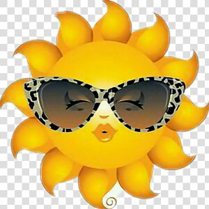 Sunshine Sun Sol Sunglasses Kiss Emojistyle Style Emoji   Have A Bright Sunshiny Day  HD Png Download